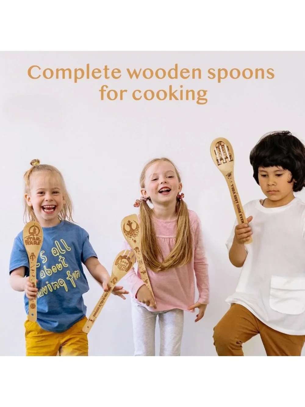 7PCS Bamboo Cooking Utensils Set - Wooden Spoons & Spatulas for Kitchen Decor